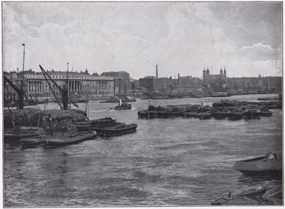 view down the thames from london bridge